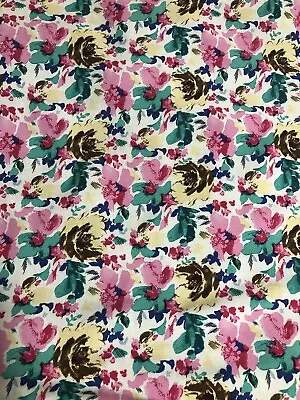 £3.99 • Buy Viscose 100%Cotton Dress Fabric Summer Flower Dressmaking Material Floral Prints