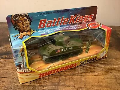 MATCHBOX BATTLE KINGS No.K-101 SHERMAN TANK USA ARMY (CAMOUFLAGE ) MIB • $62.16