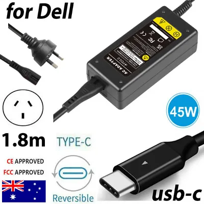 Laptop Charger 45W USB-C Type C AC Adapter Dell XPS 13-9370/80 Latitude 13-7370 • $20.99