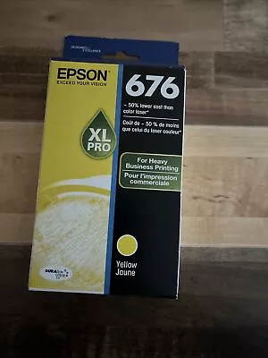 Genuine Epson 676XL Yellow Ink Cartridge • $15.99