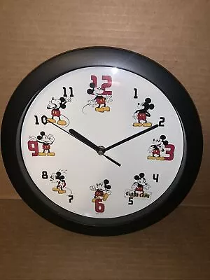 Vintage Disney Mickey Mouse Quartz Wall Clock Works • $14.99