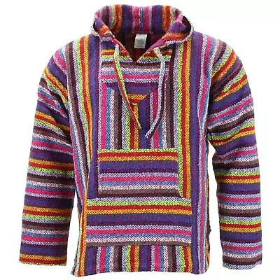 £25.90 • Buy HOODIE TOP MEXICAN BAJA HIPPIE FESTIVAL SURF JERGA JUMPER Pink