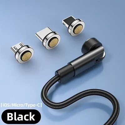 6FT Statik 540 Magnetic Rotating Charging Universal Cable USB-C Micro 8-pin • $1.99