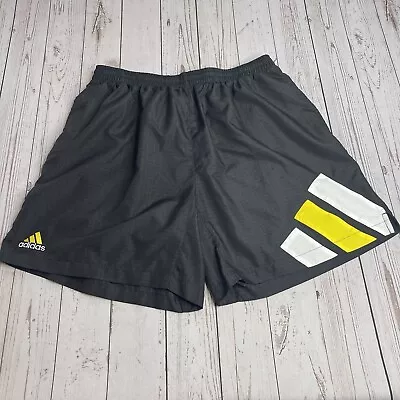 Vintage Y2K Adidas Nylon Soccer Shorts Mens XL Black 7  Inseam Running Logo • $24.95