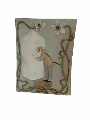 Rare Vintage Ceramic Trinket Tray Risque Double Sided Man Peeping At Naked Lady • $28