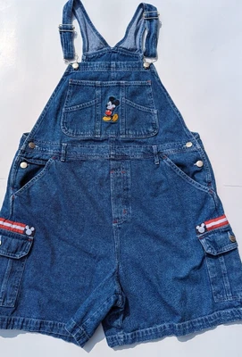 $54 • Buy Mickey Unlimited Jerry Leigh Disney Womens Sz XL Blue Denim Overall Shorts