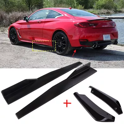 For Infiniti Q50 Q60 G35 G37 Side Skirt Splitter Rocker Panel + Rear Spats Set • $34.72