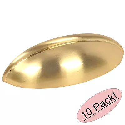 *10 Pack* Cosmas Cabinet Hardware Brushed Brass Bin Cup Handle Pulls #1399BB • $26.42