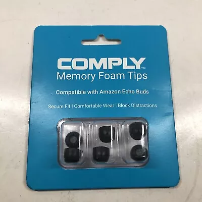 Comply Memory Foam Tips For Amazon Echo Buds (M/L 3 Pairs) Black • $8.99