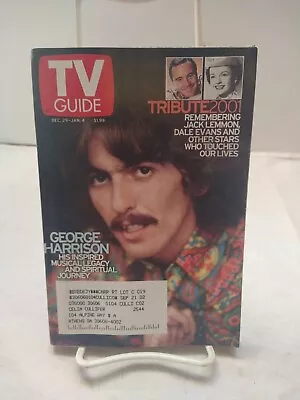 TV Guide December 29 2001-January 4 2002 George Harrison Tribute 2001 • $3.22