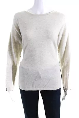 Vince Womens Cashmere Crew Neck Pullover Sweater White Grey Size Small • $52.45