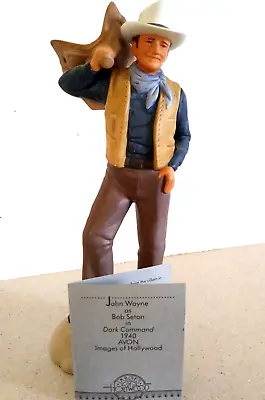 Avon Images Of Hollywood John Wayne 1985 Porcelain Figurine Statue Dark Comand • $14.99