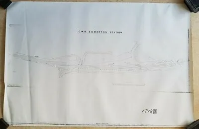 Somerton Gwr Railway Station Line Sidings Tech Diagram Drawing On Paper • £12.95