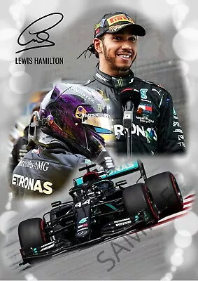 Lewis Hamilton Poster Formula 1 Mercedes F1 High Quality Print Wall Art A3 & A4 • £6.95