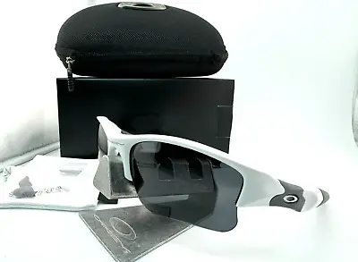 Oakley Flak Jacket Xlj Polished White W/ Aftermarket Black Polarized Sunglasses • $150