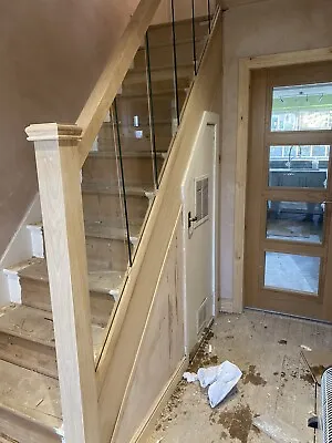£950 • Buy Oak Full Glass Staircase Banister Set Up-to 2.9m With Landing Up To 1.4m