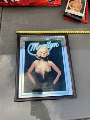 £25 • Buy Vintage 1980s Marilyn Monroe Black Pub Bar Picture Wall Mirror