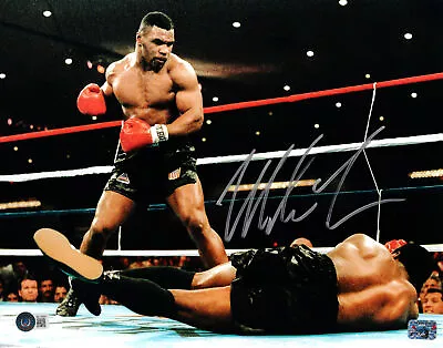 Mike Tyson Autographed 11x14 Photo Standing Over Beckett Bas Stock #206982 • $79