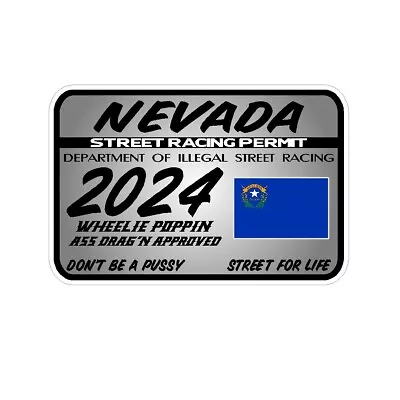 Nevada Street Racing Permit Car Truck Window Sticker Drag Racing Stickers Decals • $6.48