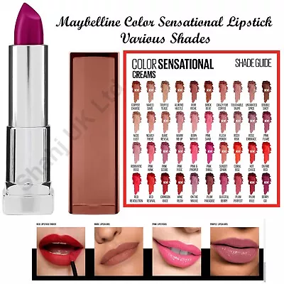 Maybelline Color Sensational Lipstick Matte Glossy Various Universal Shades • £3.99