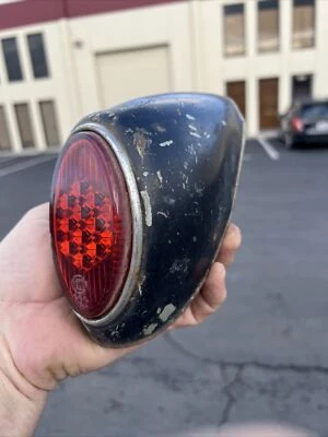 55-61 Vw Beetle Bug Hella Lens Snowflake Taillight Black Oval K1564 • $125