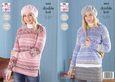 King Cole DK Knitting Pattern - 5653 Ladies Sweaters • £4.65