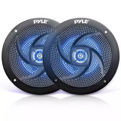 Pyle PLMRS63BL 6.5 Inch Waterproof Low Profile Marine Speakers Black (2 Pack) • $48.15