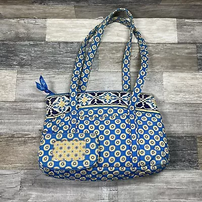 Vera Bradley Betsy In Riviera Blue Shoulder Bag Purse Floral Spring 2008 With ID • $14.99