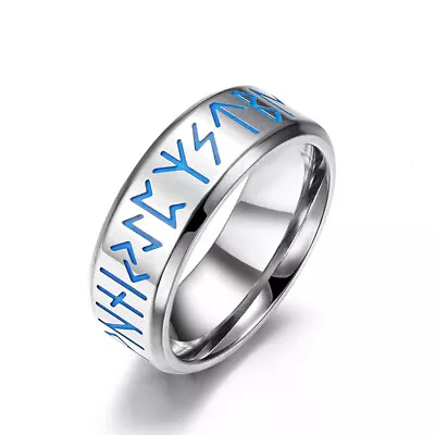 Vintage Odin Nordic Viking Amulet Rune Ring For Men Stainless Steel Jewelry Gift • $3.17