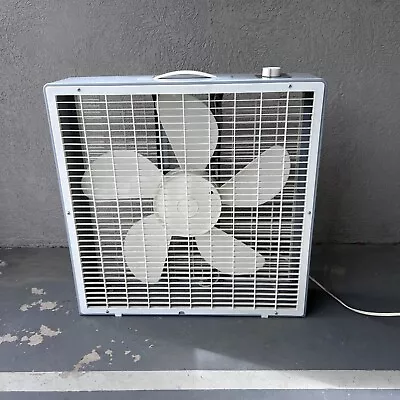 Vintage Galaxy 21  3-Speed Box Fan - Blue Retro Fan - Fully Functional • $89