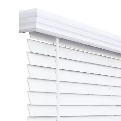 Horizontal Blinds- White Cordless 2  Premium Faux Wood Blinds • $42