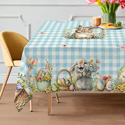 Easter Tablecloth 60X84 Inch Rectangle - Easter Decorations For The Home - Blue  • $24.58