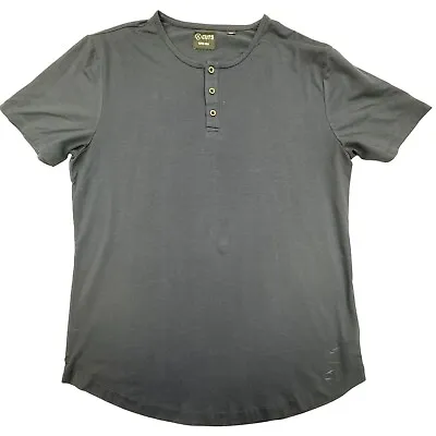 Cuts Clothing Mens Curve Hem Henley Signature Fit 4-Way Stretch T-Shirt Navy XL • $14.99