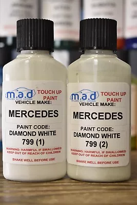 Touch Up Paint For Mercedes Benz Diamond White 799 Bottle Base&pearl Repair 30ml • $17.05