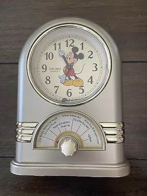 Vintage Mickey Mouse Seiko Quartz Musical Alarm Clock By Walt Disney 7 Songs • $50