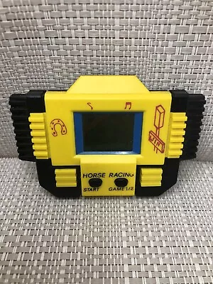 Vintage 80s Retro LCD Handheld Electronic Horse Racing Game Pocket Size Man Cave • £8.20