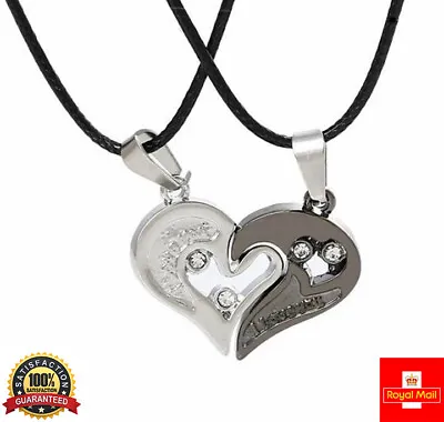 £3.95 • Buy His And Hers Stainless Steel I Love You Heart Men Women Couple Pendant Necklace