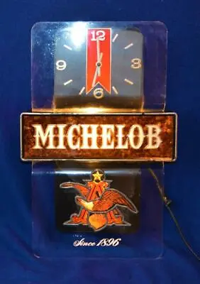 VTG Rare Michelob Lighted Clock Bar Advertisement Sign Amheuser - Busch Works • $89