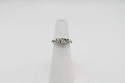  Zales .50CT Three Stone Diamond Engagement Bridal Wedding Ring 10KT White Gold • $349.99