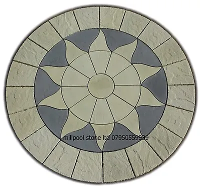 2.56m Sun Circle Paving Slabs Stones Patio Garden Flags (delivery  Exceptions) • £264