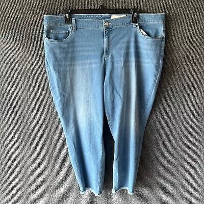 Vince Camuto Jeans Womens 24W Blue Denim Ankle Mid Rise Plus Size Ladies • $8