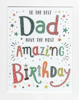 BEST DAD BIRTHDAY CARD Extra Special Birthday Just Like You Colour Border Inside • £2.39