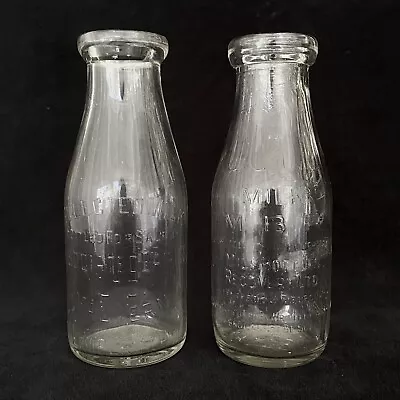 2 X Vintage ONE PINT GLASS MILK BOTTLE MBR & Malvern Associated Diaries • $30