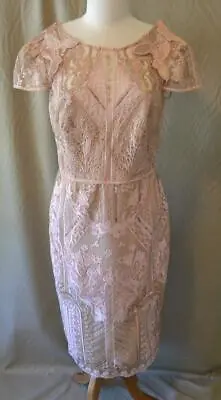 Marchesa Blush Pink Dress Floral Lace & Butterflies With Gold Thread & Sequins • $298