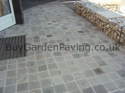 Kandla Grey Cobble Setts Natural 100x100 1m2 Collected Driveway Outdoor Paving • £38.49