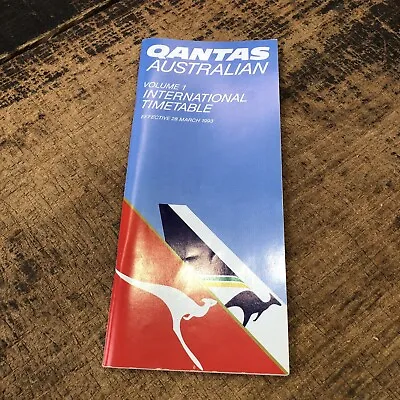 QANTAS AUSTRALIAN Airlines International Timetable 1993  • $25.74