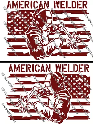 American WelderIron WorkerSet Of TwoFlagMillwrightMechanicVinyl Decal • $13.45