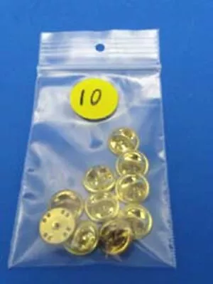 10 X Brass Military Butterfly Hat Pin Tie Tac Badge Backs Clutch Clutches-10 Pcs • $4.99