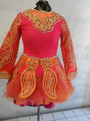 Irish Dancing Solo VELVET Rhinestones DRESS Sz S Chest 28 Waist 25 GIRLS • $45