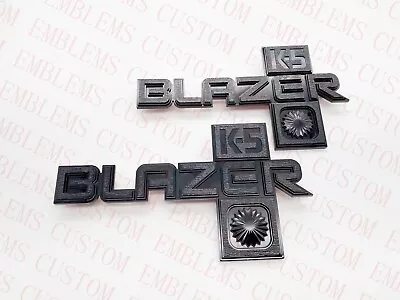 2Pcs Blazer K5 Logo Fender Emblem For 81-91 Chevrolet Truck Badge Gloss Black • $70.89